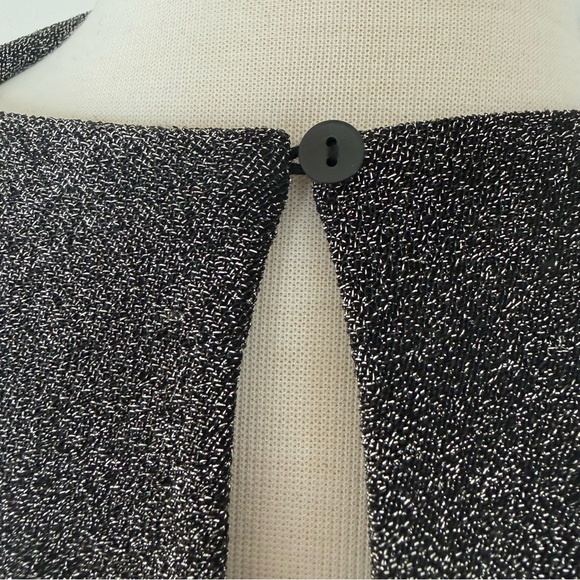 Shimmery Black Metallic Ruched Mini Dress - Picture 13 of 16